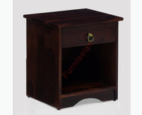Dubai Solid Wood One Drawer Bedside Table - Bedside Table - Furniselan-Rosewood-Fine-Finish