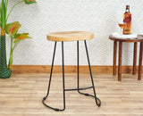 Dublin Solid Wood Kitchen Stool Bar Stool in Natural Finish