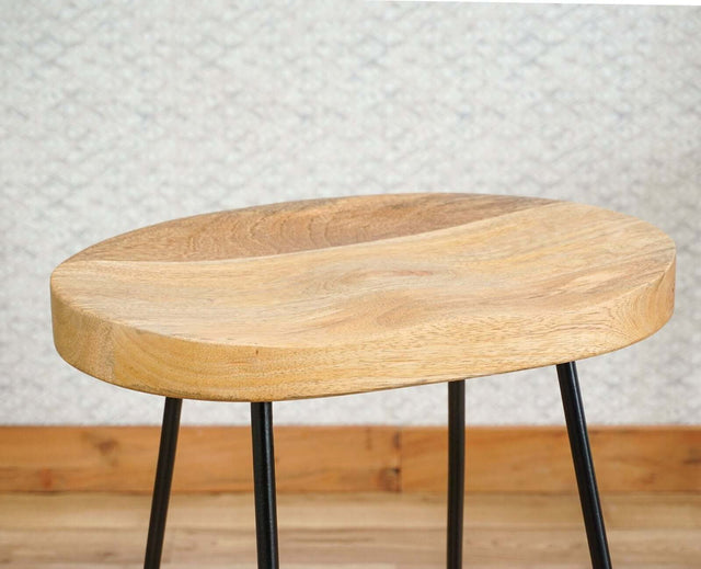 Dublin Solid Wood Kitchen Stool Bar Stool in Natural Finish Furniselan - Natural-Finish