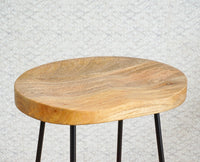 Dublin Solid Wood Kitchen Stool Bar Stool in Natural Finish Furniselan - Natural-Finish