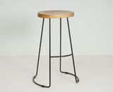 Dublin Solid Wood Kitchen Stool Bar Stool in Natural Finish Furniselan - Natural-Finish