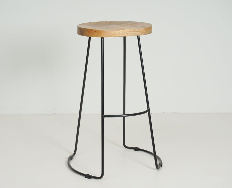 Dublin Solid Wood Kitchen Stool Bar Stool in Natural Finish Furniselan - Natural-Finish