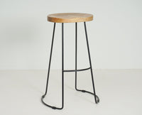 Dublin Solid Wood Kitchen Stool Bar Stool in Natural Finish Furniselan - Natural-Finish