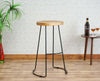 Dublin Solid Wood Kitchen Stool Bar Stool in Natural Finish FurniselanFurniselan