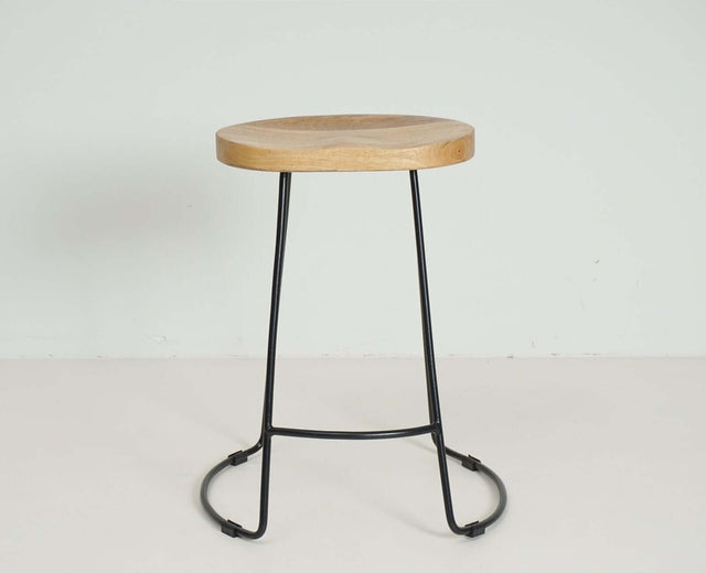 Dublin Solid Wood Kitchen Stool Bar Stool in Natural Finish Furniselan - Natural-Finish