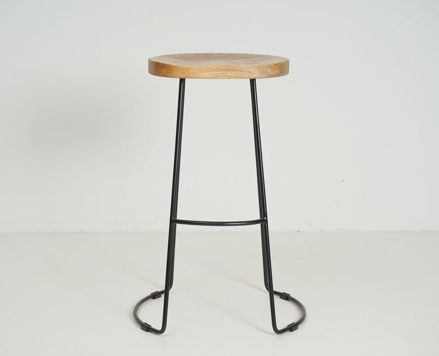 Dublin Solid Wood Kitchen Stool Bar Stool in Natural Finish Furniselan - Natural-Finish
