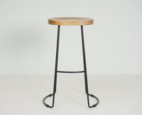Dublin Solid Wood Kitchen Stool Bar Stool in Natural Finish Furniselan - Natural-Finish