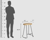 Dublin Solid Wood Kitchen Stool Bar Stool in Natural Finish Furniselan - Natural-Finish