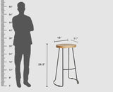 Dublin Solid Wood Kitchen Stool Bar Stool in Natural Finish Furniselan - Natural-Finish