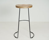 Dublin Solid Wood Kitchen Stool Bar Stool in Natural Finish Furniselan - Natural-Finish