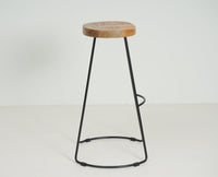 Dublin Solid Wood Kitchen Stool Bar Stool in Natural Finish Furniselan - Natural-Finish