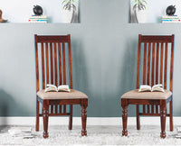 Durban Sheesham Wood Dining Chair Set of Two - Dining Set - Furniselan - Maple-Finish