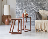 Eric End Table Set Furniselan-Rustic-Teak-Finish