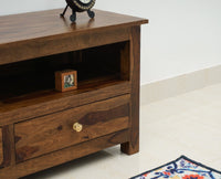 Fly Sheesham Wood Three Drawer TV Cabinet - Tv Cabinet - Furniselan - Teak-Finish
