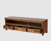Fly Sheesham Wood Three Drawer TV Cabinet - Tv Cabinet - Furniselan - Teak-Finish