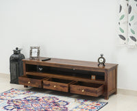 Fly Sheesham Wood Three Drawer TV Cabinet - Tv Cabinet - Furniselan - Teak-Finish