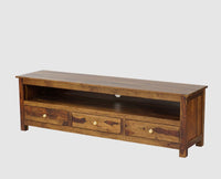 Fly Sheesham Wood Three Drawer TV Cabinet - Tv Cabinet - Furniselan - Teak-Finish
