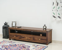 Fly Sheesham Wood Three Drawer TV Cabinet - Tv Cabinet - Furniselan - Teak-Finish