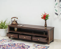 Fly Sheesham Wood Three Drawer TV Cabinet - Tv Cabinet - Furniselan - Grey-Finish