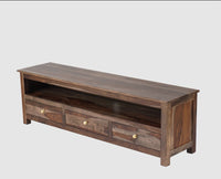 Fly Sheesham Wood Three Drawer TV Cabinet - Tv Cabinet - Furniselan - Grey-Finish