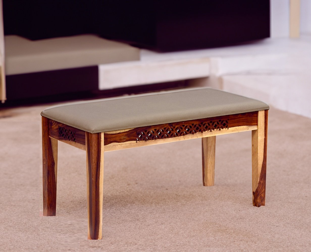 Frankfurt Sheesham Wood 2 Seater Dining Bench for Living Room - Bench - Furniselan - Rustic-Teak-Finish