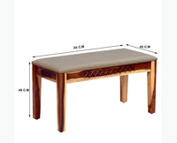 Frankfurt Sheesham Wood 2 Seater Dining Bench for Living Room - Bench - Furniselan - Rustic-Teak-Finish
