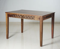 Frankfurt Sheesham Wood 4 Seater Dining Table Set with 2 Chair & 1 Bench for Dining Room - Dining Set - Furniselan - Rustic-Teak-Finish