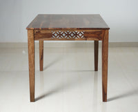 Frankfurt Sheesham Wood 4 Seater Dining Table Set with 2 Chair & 1 Bench for Dining Room - Dining Set - Furniselan - Rustic-Teak-Finish