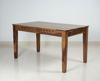 Frankfurt Sheesham Wood 6 Seater Dining Table Set with 4 Chair & 1 Bench for Dining Room - Dining Set - Furniselan - Rustic-Teak-Finish