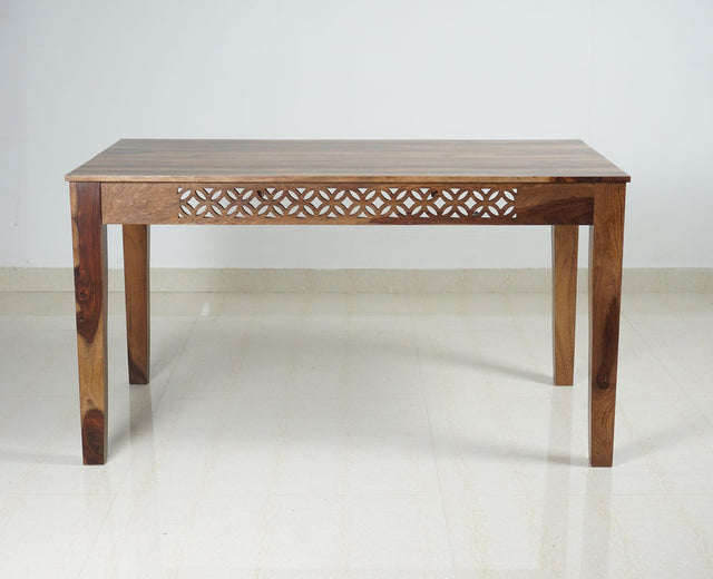 Frankfurt Sheesham Wood 6 Seater Dining Table Set with 4 Chair & 1 Bench for Dining Room - Dining Set - Furniselan - Rustic-Teak-Finish