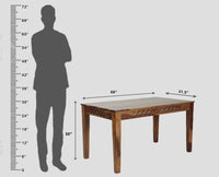 Frankfurt Sheesham Wood 6 Seater Dining Table Set with 6 Chair for Dining Room - Dining Set - Furniselan - Rustic-Teak-Finish