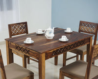 Frankfurt Sheesham Wood Seater Dining Table Set with 4 Chair for Dining Room - Dining Set - Furniselan - Rustic-Teak-Finish