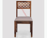 Frankfurt Sheesham Wood Set with Cushion Dining Study Room Set of 2 - Wooden Chairs - Furniselan - Rustic-Teak-Finish