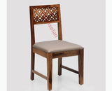 Frankfurt Sheesham Wood Set with Cushion Dining Study Room Set of 2 - Wooden Chairs - Furniselan - Rustic-Teak-Finish