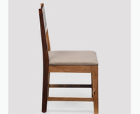 Frankfurt Sheesham Wood Set with Cushion Dining Study Room Set of 2 - Wooden Chairs - Furniselan - Rustic-Teak-Finish
