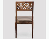 Frankfurt Sheesham Wood Set with Cushion Dining Study Room Set of 2 - Wooden Chairs - Furniselan - Rustic-Teak-Finish
