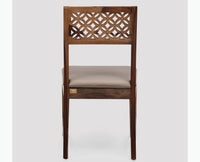 Frankfurt Sheesham Wood Set with Cushion Dining Study Room Set of 2 - Wooden Chairs - Furniselan - Rustic-Teak-Finish
