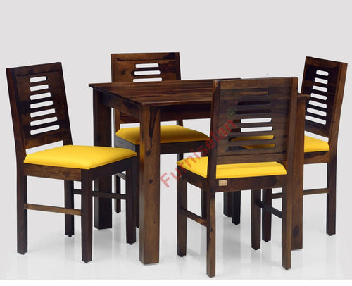 Freetown Sheesham Wood 4 Seater Dining Table Set with 4 Chair for Dining Room - Dining Set - Furniselan