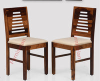 Freetown Sheesham Wood 4 Seater Dining Table Set with 4 Chair for Dining Room - Dining Set - Furniselan - Rustic-Teak-Finish