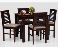 Freetown Sheesham Wood 4 Seater Dining Table Set with 4 Chair for Dining Room - Dining Set - Furniselan - Rosewood-Fine-Finish