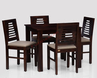 Freetown Sheesham Wood 4 Seater Dining Table Set with 4 Chair for Dining Room - Dining Set - Furniselan - Rosewood-Fine-Finish