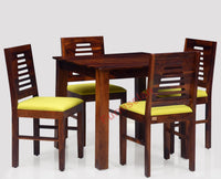 Freetown Sheesham Wood 4 Seater Dining Table Set with 4 Chair for Dining Room - Dining Set - Furniselan - Maple-Finish