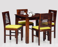 Freetown Sheesham Wood 4 Seater Dining Table Set with 4 Chair for Dining Room - Dining Set - Furniselan - Maple-Finish