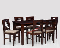 Freetown Sheesham Wood 6 Seater Dining Table Set with 6 Chair for Dining Room - Dining Set - Furniselan - Rosewood-Fine-Finish