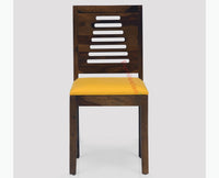 Freetown Sheesham Wood Multipurpose Dining Chair Set of Two with Cushion - Wooden Chairs - Furniselan - Teak-Finish