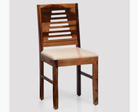 Freetown Sheesham Wood Multipurpose Dining Chair Set of Two with Cushion - Wooden Chairs - Furniselan - Rustic-Teak-Finish