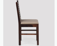 Freetown Sheesham Wood Multipurpose Dining Chair Set of Two with Cushion - Wooden Chairs - Furniselan - Rosewood-Fine-Finish