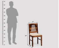 Freetown Sheesham Wood Multipurpose Dining Chair Set of Two with Cushion - Wooden Chairs - Furniselan - Rustic-Teak-Finish