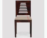 Freetown Sheesham Wood Multipurpose Dining Chair Set of Two with Cushion - Wooden Chairs - Furniselan - Rosewood-Fine-Finish