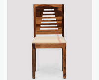 Freetown Sheesham Wood Multipurpose Dining Chair Set of Two with Cushion - Wooden Chairs - Furniselan - Rustic-Teak-Finish